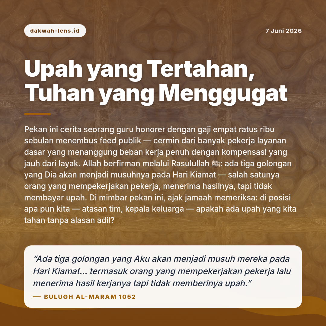 Khutbah — Pekerja & Pertanian Rakyat